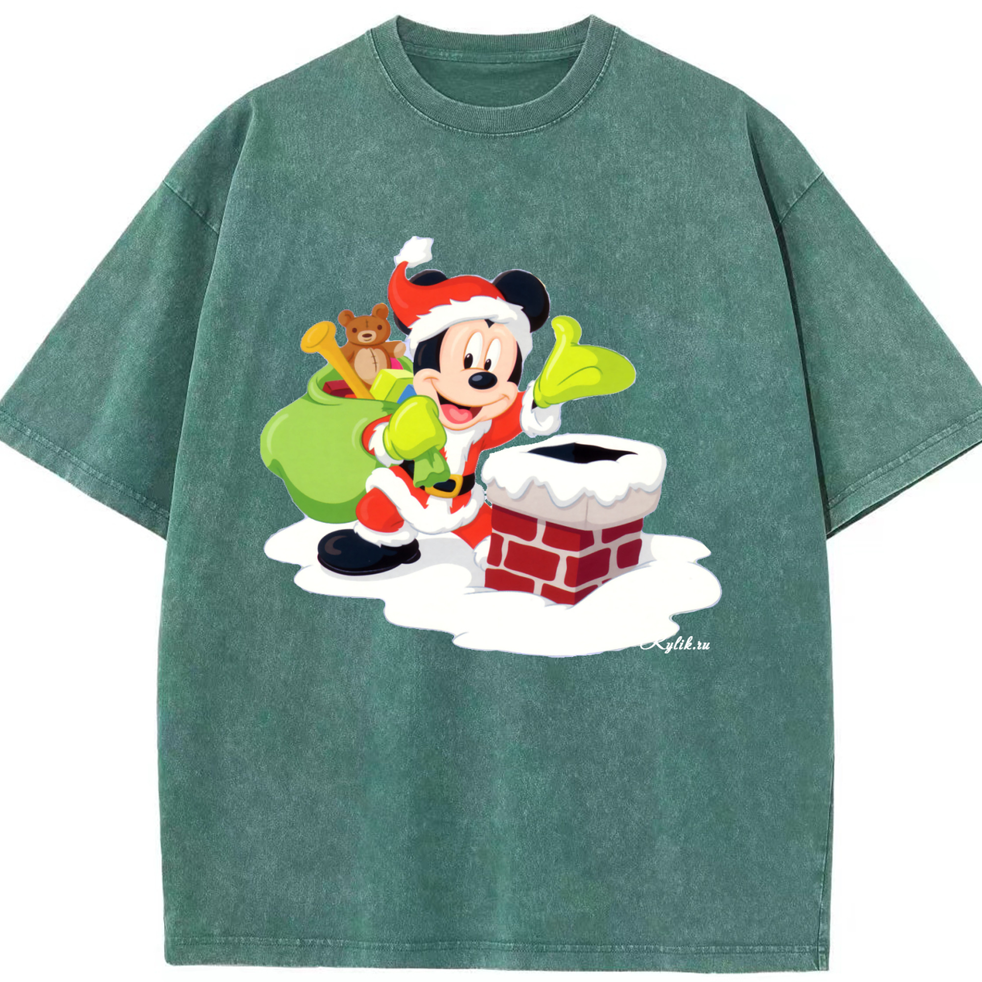 （画像用） ミッキーマウス Mickey Mouse 綿100% ヴィンテージ風 半袖Tシャツ（フロントプリント）
